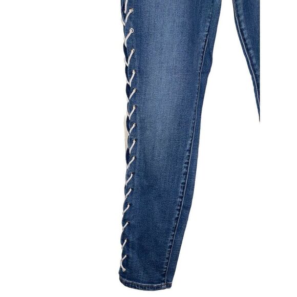 PACSUN High Rise Ankle Side Blue Lace Up Jegging  Size 25 - Picture 5 of 12